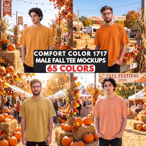 Comfort Colors 1717 Male Mockup Bundle, 65 Fall Festival Colors