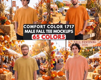 Comfort Colors 1717 Male Mockup Bundle, 65 Fall Festival Colors