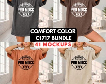 Comfort Colors 1717 Mockup Bundle | 42 Colors | Garment Dyed T-Shirt Mockups | Digital Download |