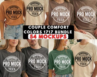 Comfort Colors 1717 Mockup Bundle | Couple Oversized Unisex T-Shirt Mockups (Digital Download)