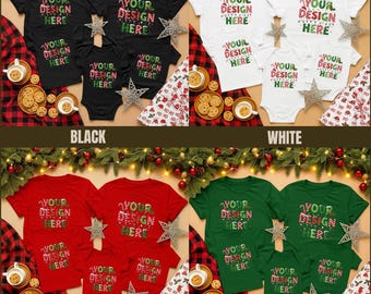 Bella Canvas Christmas Family Shirt Mockup: Matching Set (Digital Download)