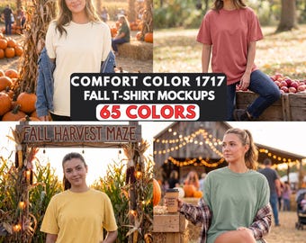Comfort Colors 1717 T-Shirt Mockups | 65 Fall Colors, Lifestyle Photos