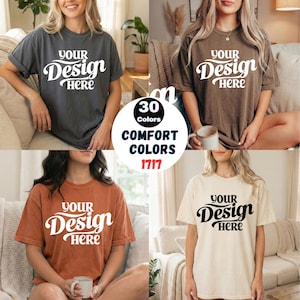 Lot de maquettes de t-shirt 1717 Comfort Colors | 30 couleurs (téléchargement numérique)