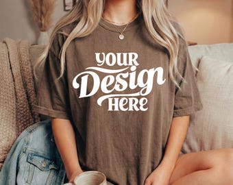 Comfort Colors 1717 T-Shirt Mockup | Espresso Unisex Tee (Digital Download)