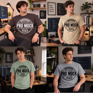 Gildan 64000 Male Mockup Bundle, 65 Tshirt Colors, IT (Information Technology) WFH (Work From Home) Mockup, Programmer Coder Mockup,