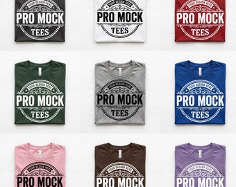 Bella Canvas 3001 Mockup | Folded Flat Lay T-Shirt Mockups (Digital Download)