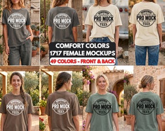 Comfort Colors 1717 Mockup Bundle | 48 Colors, Front & Back (Digital Download)