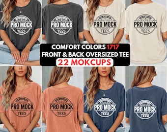 Comfort Colors 1717 Mockup Bundle: Front & Back Oversized Tee (Digital Download) (JPEG)