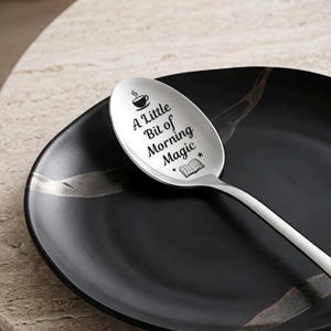 Personalized Engraved Spoon, Custom Coffee Spoon Gift for Dad, 304 Stainless Steel Dessert Spoon, Unique Anniversary Gift, Monogrammed Gift