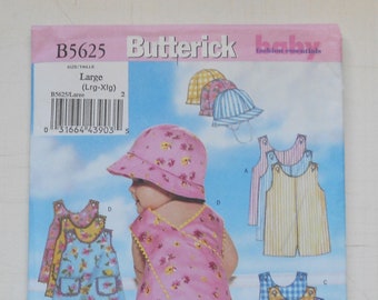 Butterick 5625, Size Lrg,Xlg; UNCUT, Infants Romper, Jumper, Panties and Hat Pattern