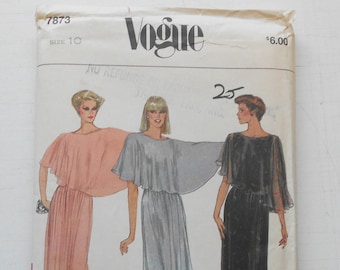 Vogue 7873, Size 10; UNCUT, Out of Print, Vintage, Evening Dress Pattern, Bridesmaid Dress, Party Dress, Dinner Gown