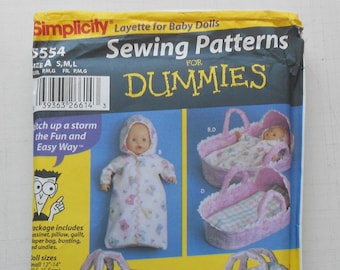Simplicity 5554, Size: One Size; UNCUT, Out of Print, Vintage, Baby Dolls Accessories Pattern