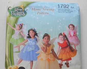 Simplicity 1792 Size 1/2,1,2,3; UNCUT, Out of Print, Simplicity Kids Disney Fairies Pattern