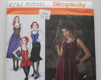 Simplicity 2757 Size 6,8,10,12; UNCUT, Out of Print, ArkiVestry Couture Steampunk Pattern