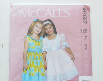 McCalls 7557, Size 6,7,8; UNCUT, Out of Print, Dress Pattern