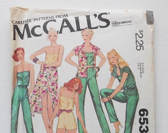 McCall's 6539, Size 10; UNCUT, Out of Print, Vintage, 1979, Jumpsuit, Top, Skirt Pattern