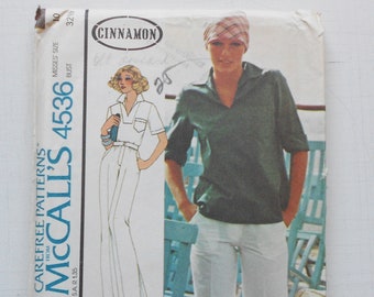 McCall's 4536, Size 10; UNCUT, Out of Print, Vintage, Cinnamon Design, 1975, Top and Pants Pattern