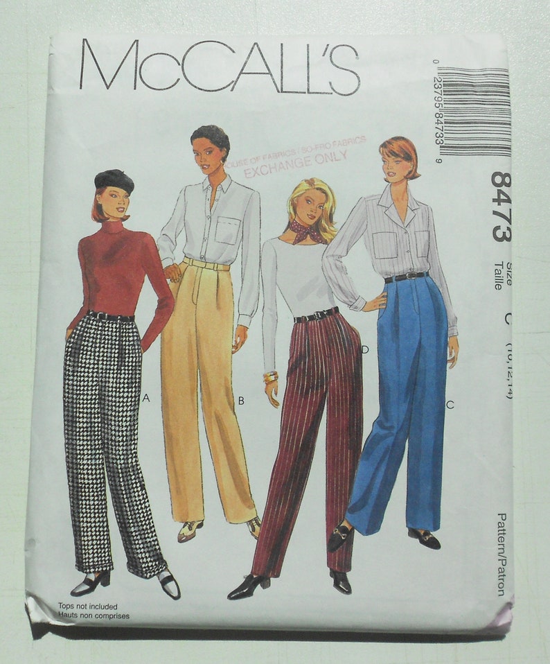 McCall's 8473, Size 10,12,14 UNCUT, Out of Print, Vintage, Pants Pattern image 1