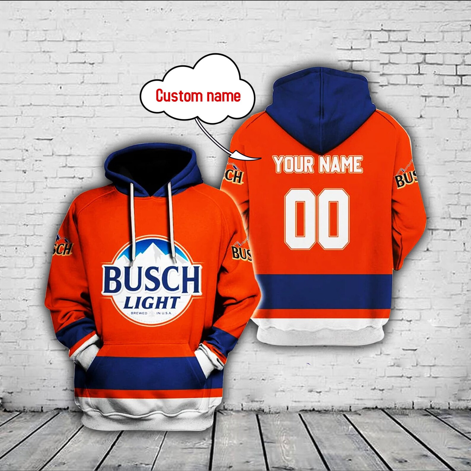 Busch Light Logo Orange Personalized Hoodie 3D Gift Father Etsy
