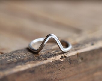 Summit . Sterling Silver Thick Triangle Mountain Stack Ring