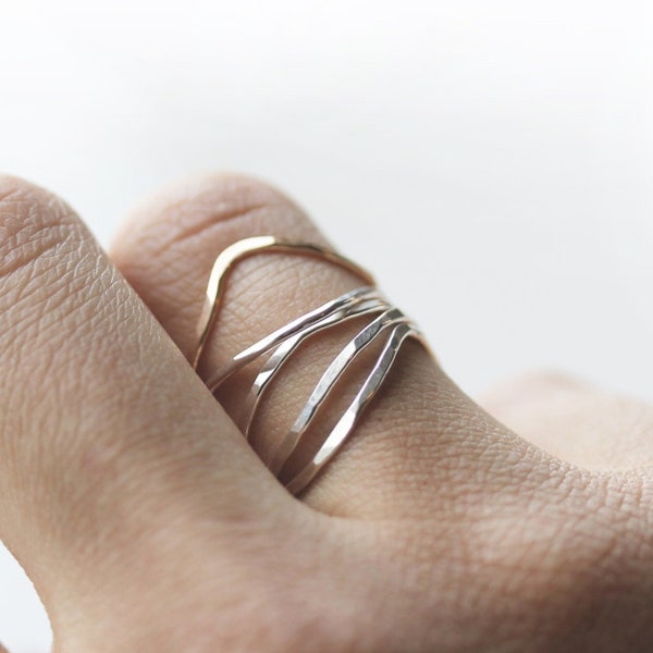 Nesting Stacker Rings  || Twiggy Fawn Stack Ring _ Sterling Silver - Gold Filled