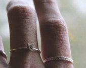 Cat's Meow ||| Initial || Monogram | One Sterling Silver Kitty Cat Stack Ring