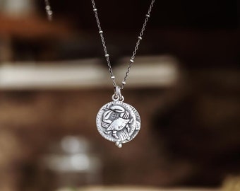 Sterling Silver Cancer Zodiac Constellation Necklace - Double Side - Available in all zodiac signs