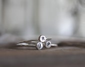 Roots Stack ||| One Ring. Monogram Initial Stack Sterling Stack Ring-