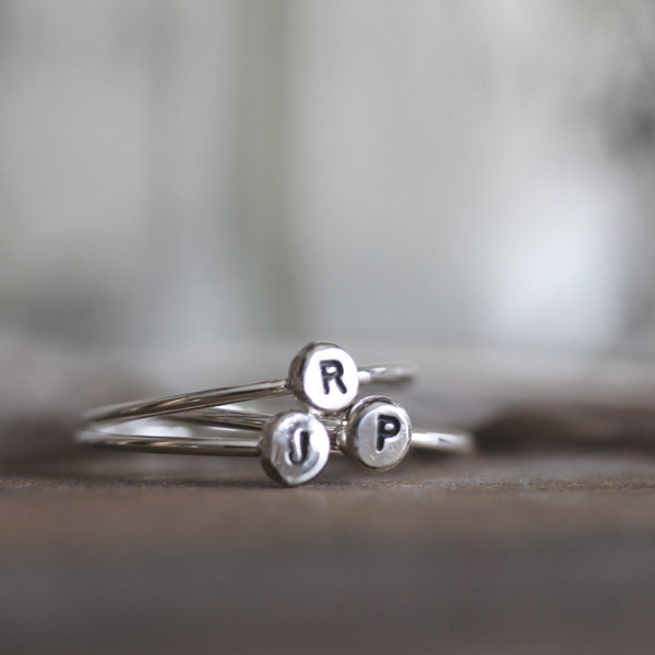 Roots Stack ||| One Ring. Monogram Initial Stack Sterling Stack Ring-
