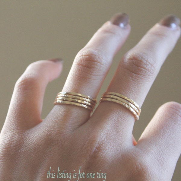 Golden Fox || One Thick 14kt Gold Filled Stack Ring - 14kt GF Textured Stack Ring