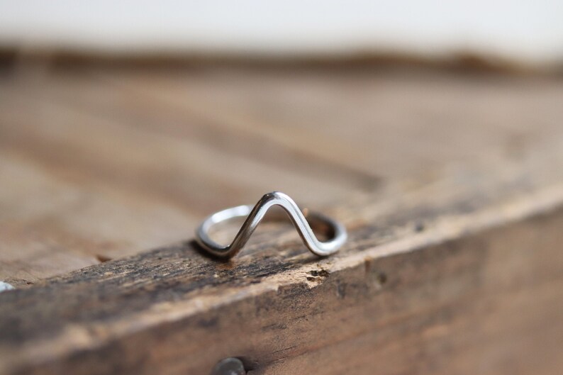 Summit . Sterling Silver Thick Triangle Mountain Stack Ring image 1