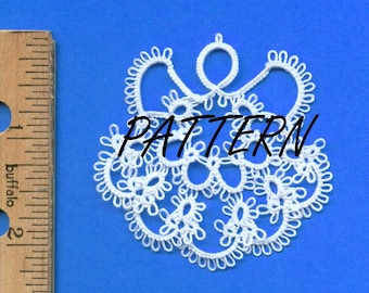 Tatted Angel Christmas Ornament Pattern: Needle or Shuttle Tatting (PDF)