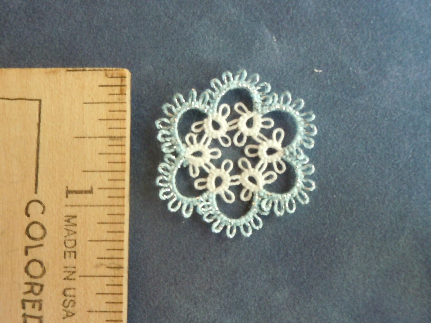 Tatted Lacey Center DOLLHOUSE sized DOILY 1.25 Etsy