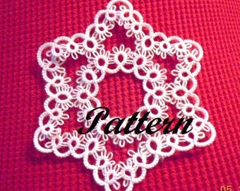 Tatted Star of Wonder Doily Pattern: Christmas Ornament (Digital File)