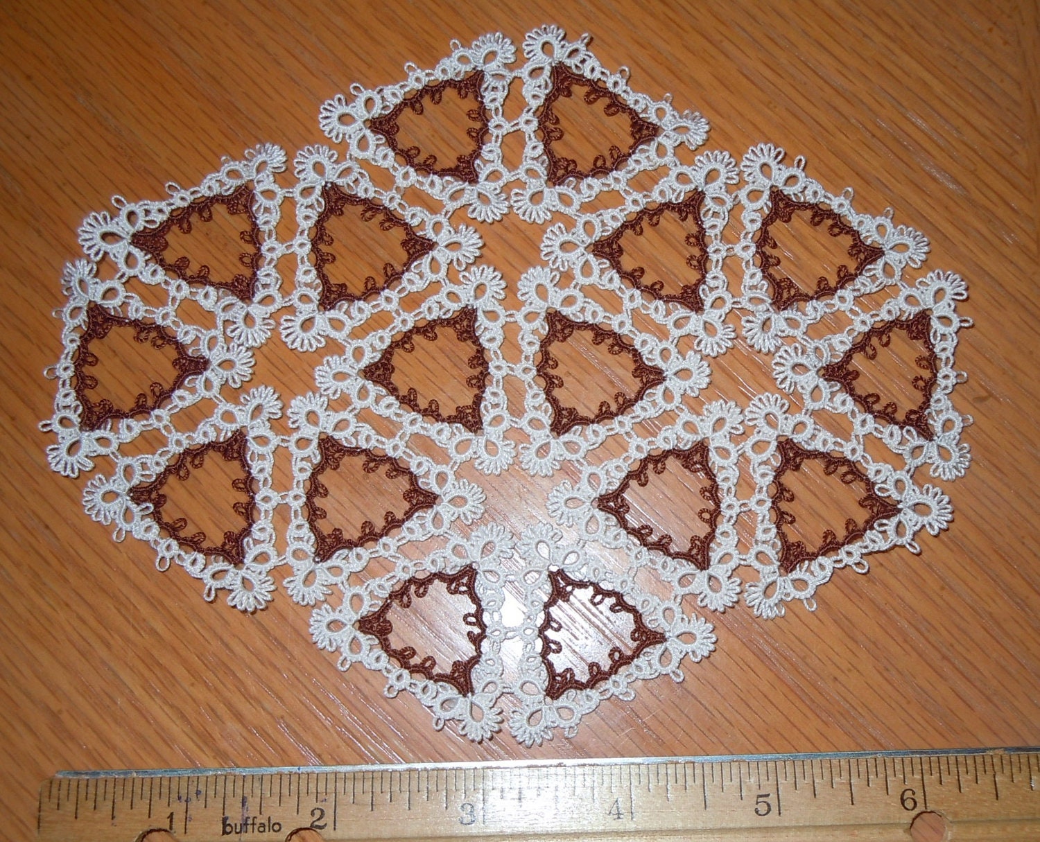 Tatted DOILY Readymade Tatting My ORIGINAL Pattern Versatile Triangles