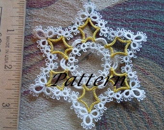 PATTERN: For STARS -in- my- EYES    Tatting Pattern Xmas Ornament pdf download
