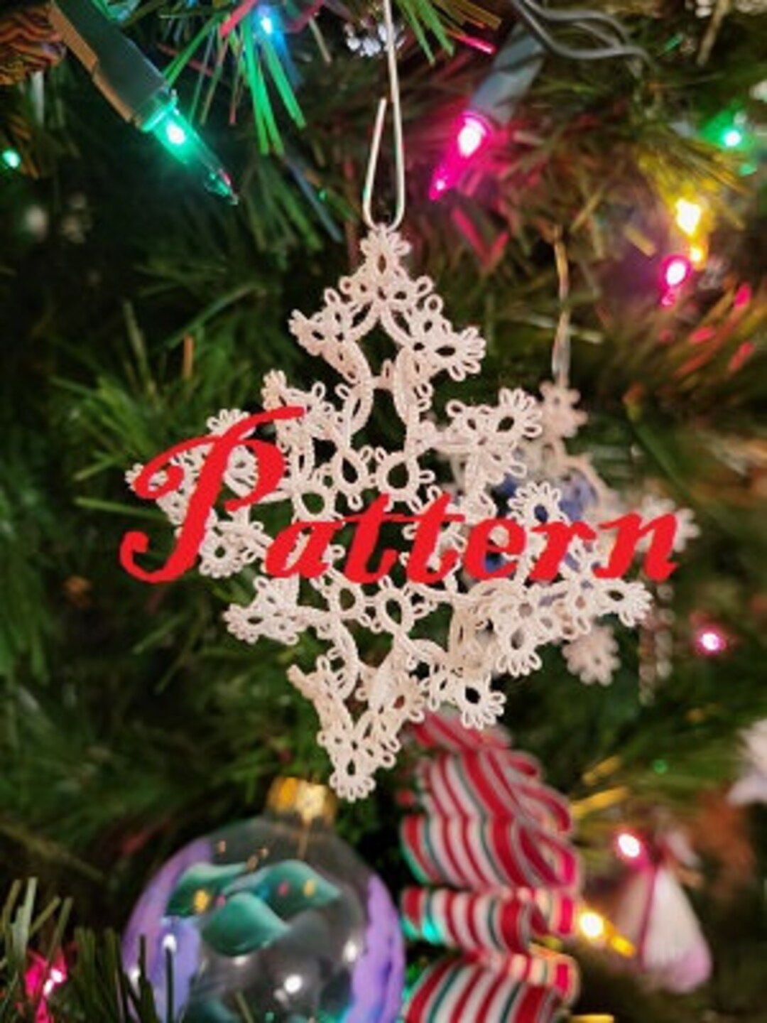 Tatted Intertwined Snowflake Pattern – Tatting Diagram, Christmas ...
