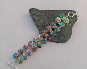 Natürliche Abalone Muschel Statement Armband, 925 Sterling Silber Armband, handgemachte Armband, Geschenk für Frauen, Geburtstagsgeschenk, einzigartiges Geschenk für Frauen