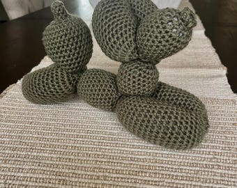 Handmade Crochet Balloon Dog: Decoration. Available in many colors!