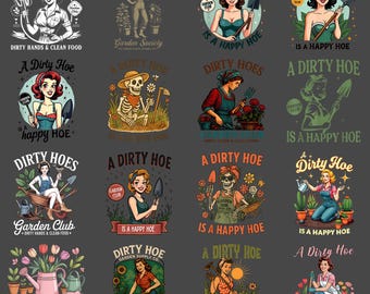 Dirty Hoes Garden Club PNG, Funny Gardening Clipart (Digital Download)
