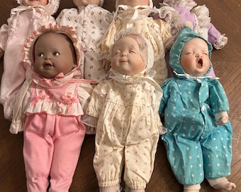 7 Lullaby Babies Porcelain Doll Yolanda Bello Ashton Drake Galleries VTG 12”