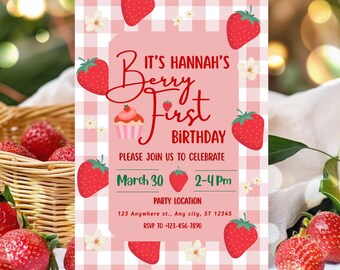 Berry 1st Birthday Invitation