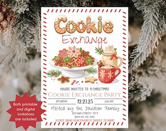 Cookie Exchange Party Invitation | Printable Christmas Cookie Swap Invite | Editable Holiday Baking Invitation | Holiday Instant Download