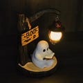 Cute Ghost Reading Lantern: Indoor Figurine Lamps Ghost Decor
