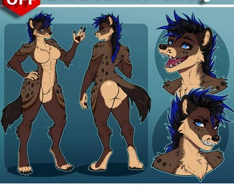 Furry Reference Sheet Commission: Custom Fursona Anthropomorphic Character Design