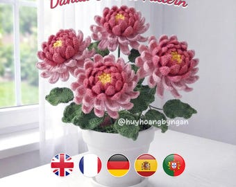 Realistic Dahlia Crochet Pattern | DIY Realistic Floral Designs (Multilingual PDF Download)