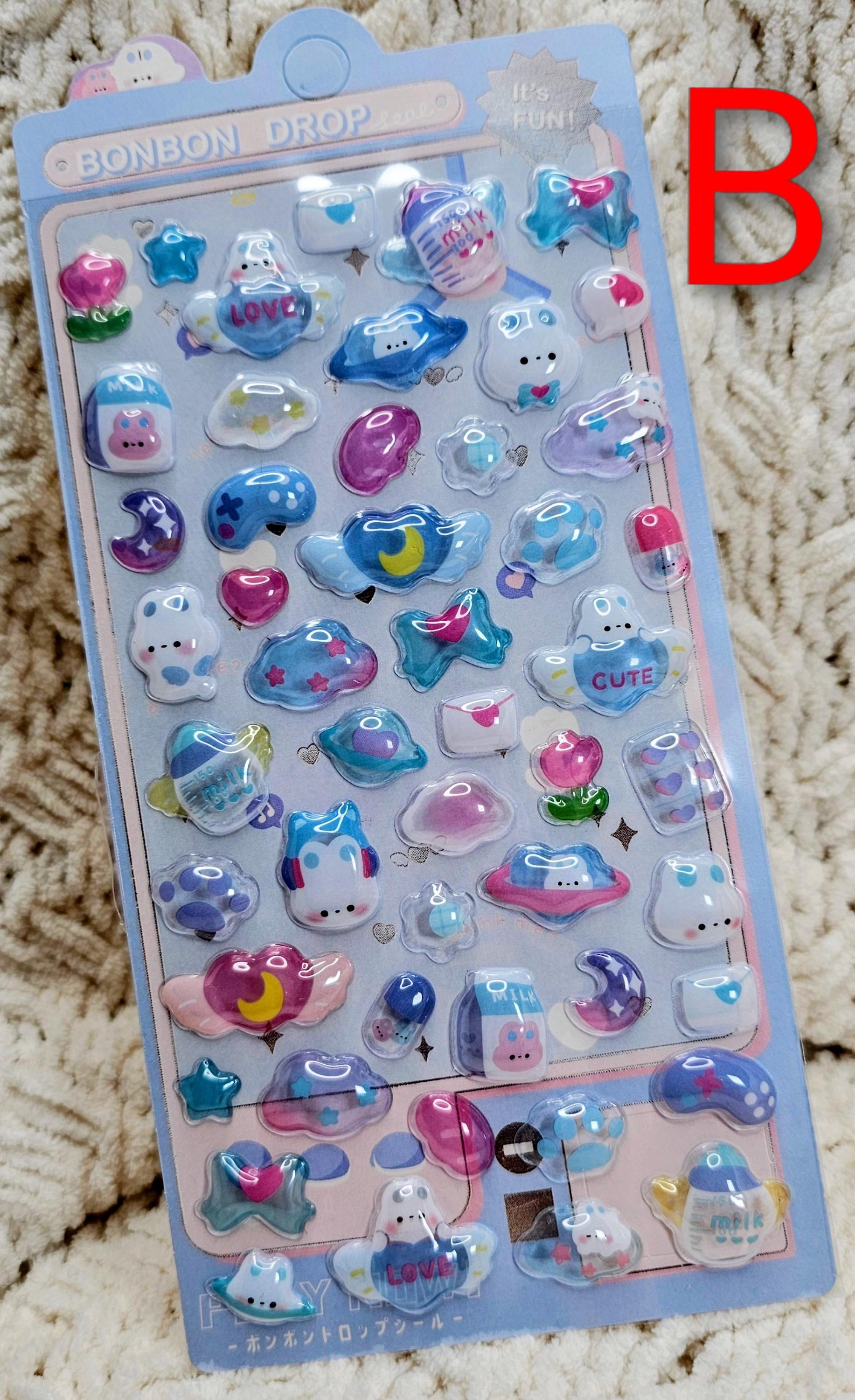 Kawaii Puffy Sticker Bundle | Bonbon Drop 3D Stickers - Etsy