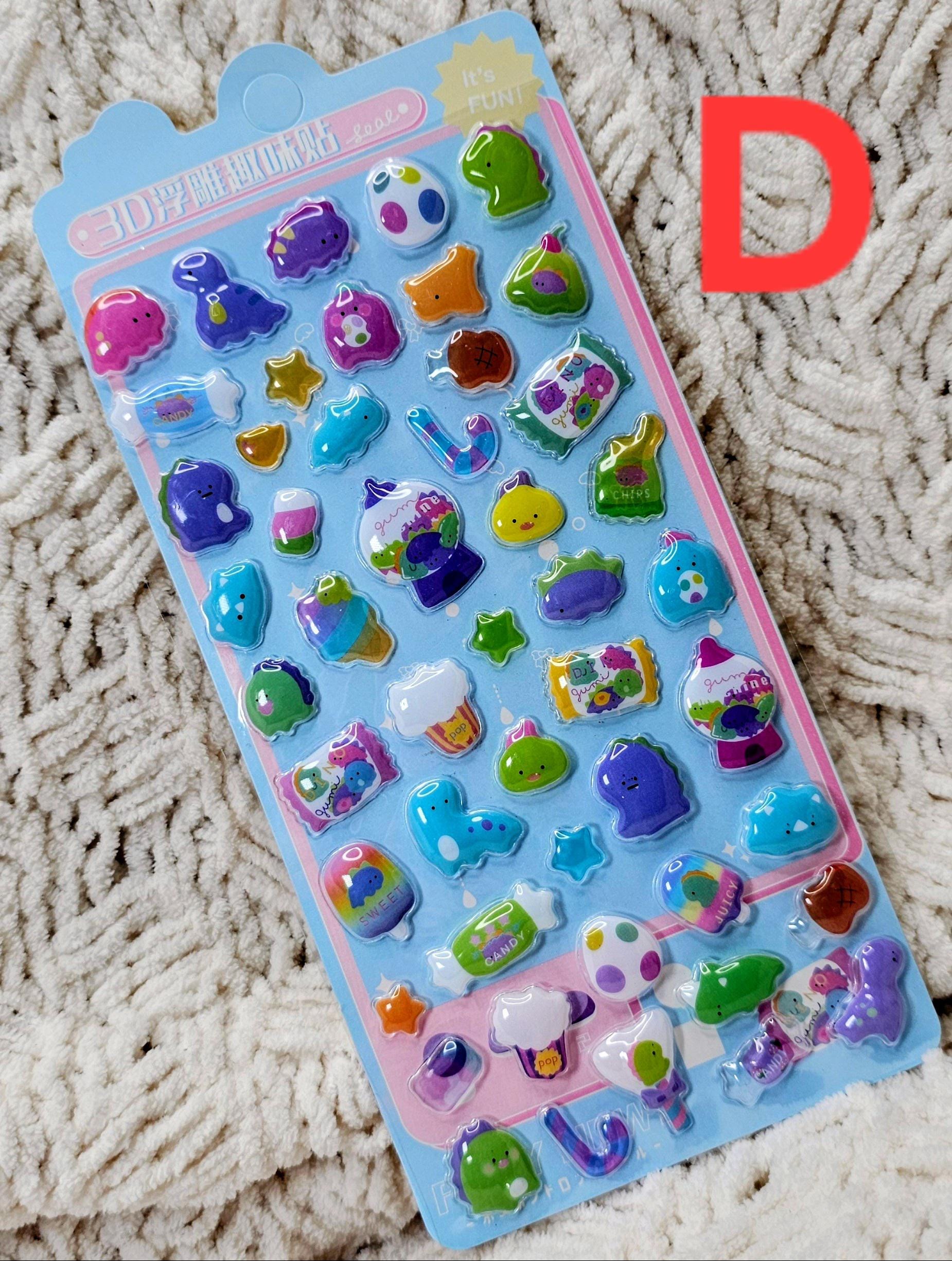 Kawaii Puffy Sticker Bundle | Bonbon Drop 3D Stickers - Etsy