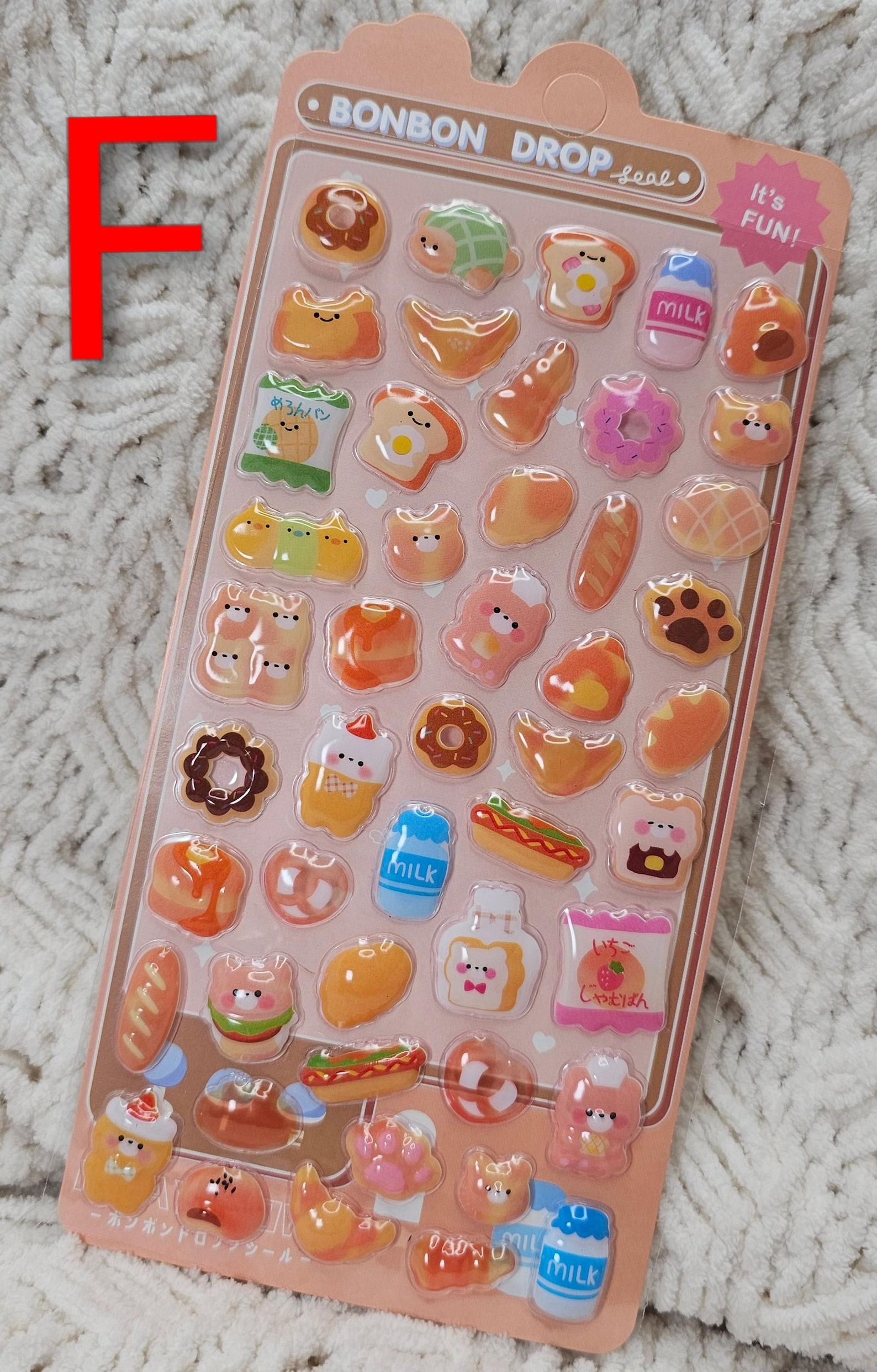 Kawaii Puffy Sticker Bundle | Bonbon Drop 3D Stickers - Etsy 日本