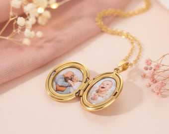 Personalized Photo Locket Necklace: Stainless Steel Keepsake Jewelry